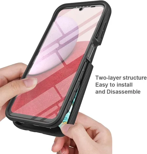 Miniatura 3 de TJS Funda compatible con Samsung Galaxy A14 5G, con [protector de pantalla integrado], cubierta protectora de cuerpo completo contra caídas