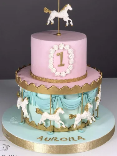 Miniatura 5 de Juego de 2 moldes de silicona para pastel de carrusel de caballo, molde de fondant para tartas de azúcar alegre, redondo, para cupcakes, pasta