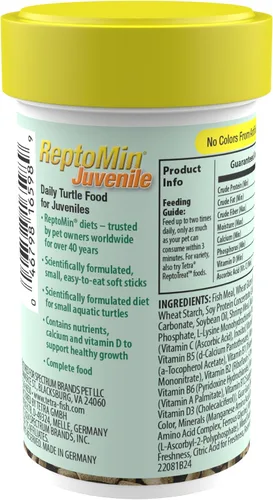 Miniatura 6 de Tetra ReptoMin Baby - Palitos flotantes para alimentos de 0.92 onzas, para tortugas acuáticas pequeñas, tritones y ranas (paquete de 36)