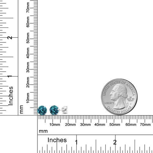 Miniatura 51 de Gem Stone King Aretes redondos de plata de ley 925 con piedra natal de 0.236 in para mujer