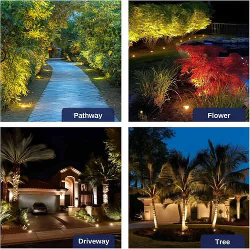 Miniatura 5 de Gardenreet Luces de Pozo de Bajo Voltaje para Exteriores - Latón 12V Bombilla LED Reemplazable Iluminación Empotrada en el Suelo, Accesorio de Tapa