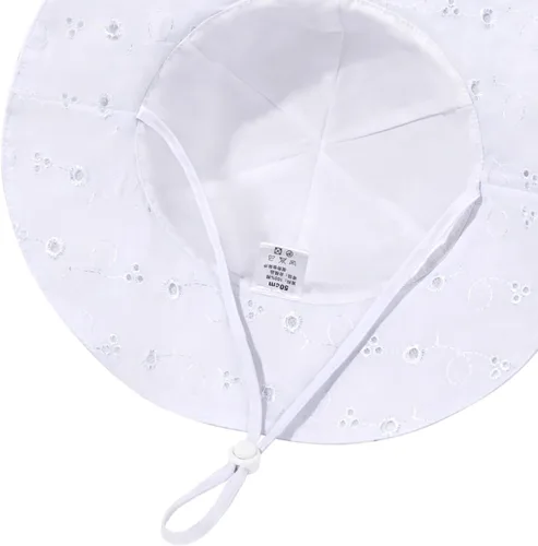 Miniatura 81 de Sombrero de sol para bebé niña con UPF 50+ sombrero de playa ajustable para exteriores con ala ancha