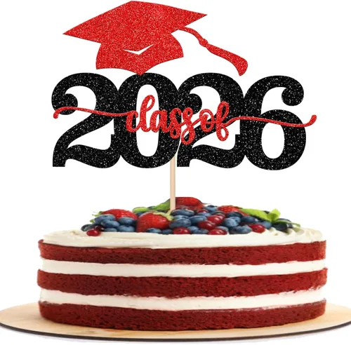 Miniatura 22 de 1 pieza de decoración de pastel de graduación de niña de tacón alto con tapa de graduación con purpurina 2024, selección de pastel de graduación Oro