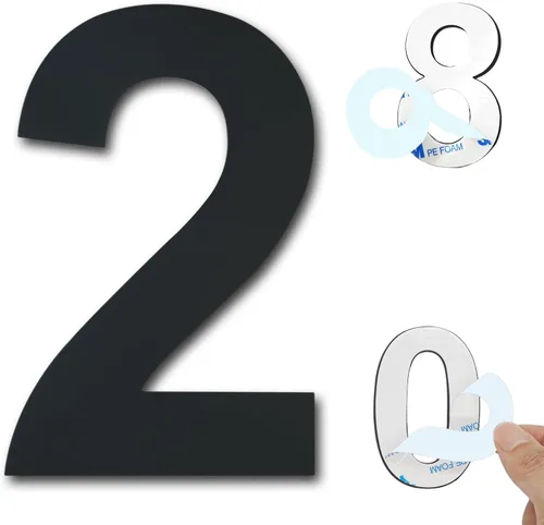 Miniatura 39 de Números de casa autoadhesivos – Números de puerta de acero inoxidable de 6 pulgadas para exteriores – Número de casa grande y moderno, número