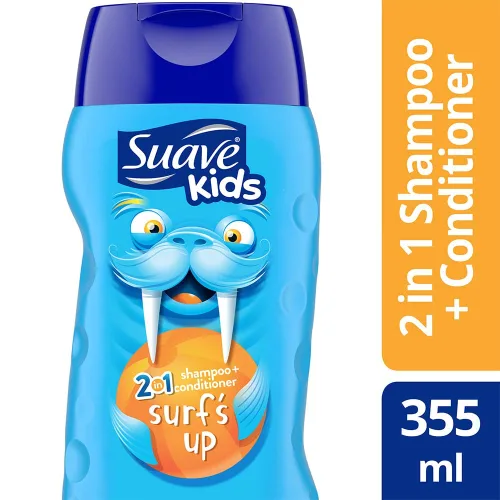 Miniatura 4 de Suave Champú y acondicionador 2 en 1 para una limpieza suave y desenredar Surf's Up hipoalergénico, coco, fresco, 12 onzas líquidas