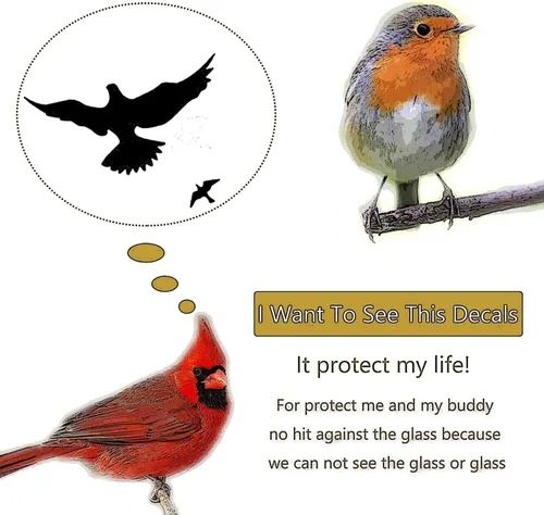 Miniatura 4 de Adhesivos para ventanas con forma de pájaro negro grande anticolisión, evita golpes de pájaros, salva, protege a los pájaros, calcomanías de ventana