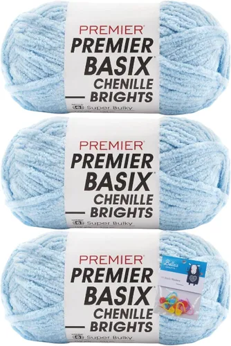 Miniatura 12 de Premier Yarns Basix - Ovillo de felpilla Brights de 5.3 onzas cada madeja, 6 unidades súper voluminosas y gruesas, paquete de 3 unidades con Blush