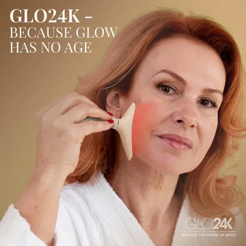 Miniatura 7 de GLO24K Dispositivo de Belleza de 7 Colores – Tecnología de Acción LED Triple y Vibración Facial y Masajeador de Cuello