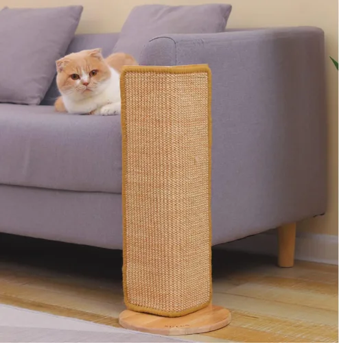 SHENGOCASE Rascador de sisal de gato de 24.5 pulgadas de alto, sin perforaciones, para pared, para sofá, esquina, poste rascador, alfombrilla de 1