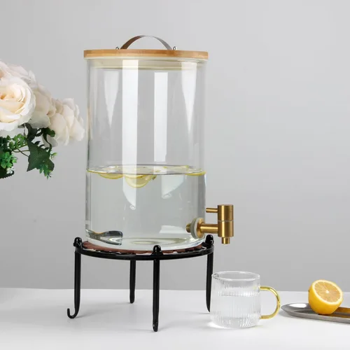 Miniatura 2 de Soporte de metal resistente para dispensadores de bebidas, soporte para recipientes de vidrio de agua fría, base de estante para dispensador