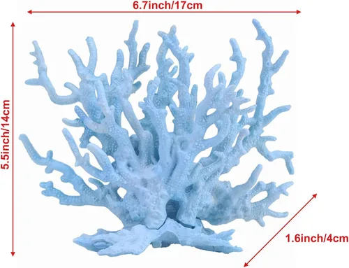 Miniatura 2 de Besimple Adorno artificial de coral para acuario de plástico, plantas para pecera, decoración para paisaje de acuario (6.7 x 5.5 x 1.6 pulgadas)