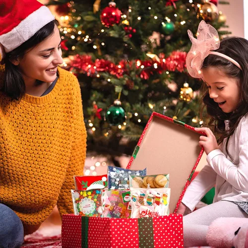 Miniatura 5 de FEBSNOW 450 bolsas de dulces de Navidad, bolsas autoadhesivas de celofán, bolsas de plástico para galletas para Navidad, fiestas, regalos