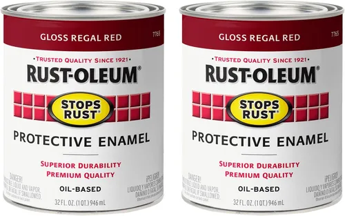 Miniatura 55 de Rust-Oleum 7765502 - Pintura anti-óxido para aplicación con brocha, cuarto de galón, color rojo real brillante, (paquete de 1)
