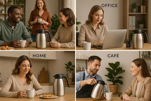 Miniatura 6 de Heritage66 Jarra térmica para café con cepillo de limpieza – 68 oz (2 L) dispensador de bebidas de acero inoxidable con aislamiento al vacío