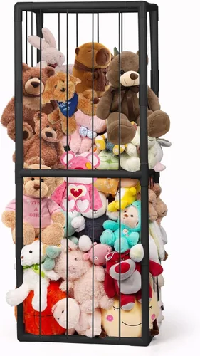 Miniatura 7 de Almacenamiento de animales de peluche, organizador de almacenamiento de zoológico de juguetes para niños con banda elástica, tubo de PVC grueso