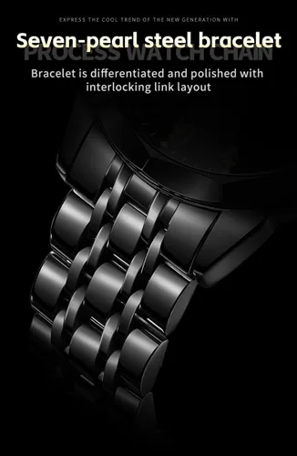 Miniatura 4 de OLEVS Reloj de pulsera automático con diseño de esqueleto para hombre, de lujo, con diamantes de lujo, de acero inoxidable, calendario, reloj