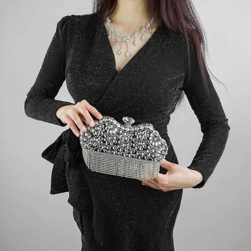 Miniatura 6 de Olixi Lip Shape Clutch Purse for Women Evening Bag Glitter Luxury Purse Fashion Tassel Handbag for Wedding Party Prom