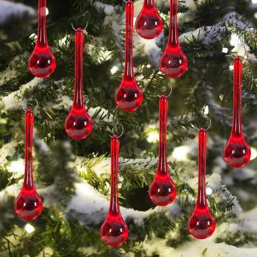 Miniatura 10 de Whaline 40 Piezas Adornos Colgantes de Cristal de 3 Pulgadas Transparentes en Forma de Lágrima Decoración de Candelabro Adornos Colgantes de Vidrio