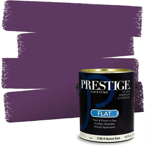 Miniatura 43 de PRESTIGE Pinturas de pintura interior e imprimación en uno, 1 galón, plano, combinación comparable de Sherwin Williams* Kimono Violet*