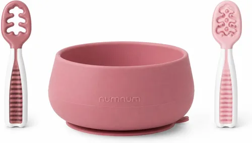 Miniatura 10 de NumNum Juego de tazones para bebé y 2 cucharas GOOtensils, tazones con succión para bebés de 4+ meses, succión extra fuerte antideslizante, 100%
