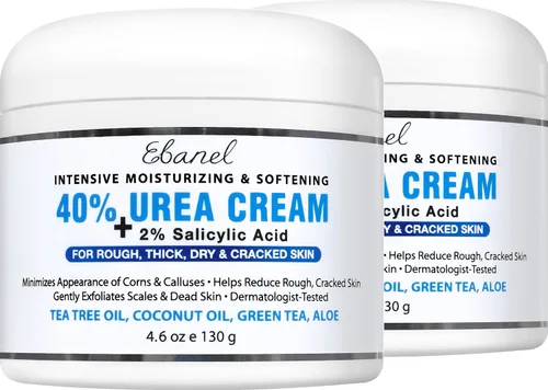 Miniatura 10 de Ebanel Crema de urea 40% más ácido salicílico 2%, crema para pies para talones secos y agrietados, rodillas, codos, manos, removedor de cutículas