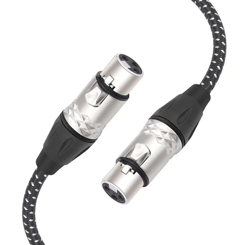 Miniatura 7 de Cable de micrófono XLR hembra a hembra de 6 pies, cables de conexión de micrófono equilibrados de 3 pines, cable DMX XLR hembra a hembra