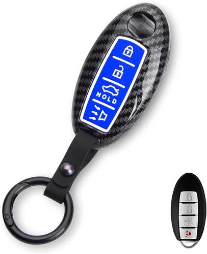 Miniatura 13 de Xotic Tech - Funda de TPU plateada con 4 botones impresos, compatible con Nissan Sentra Versa Armada Leaf Titan Altima GT-R 370Z Maxima Infiniti Q50