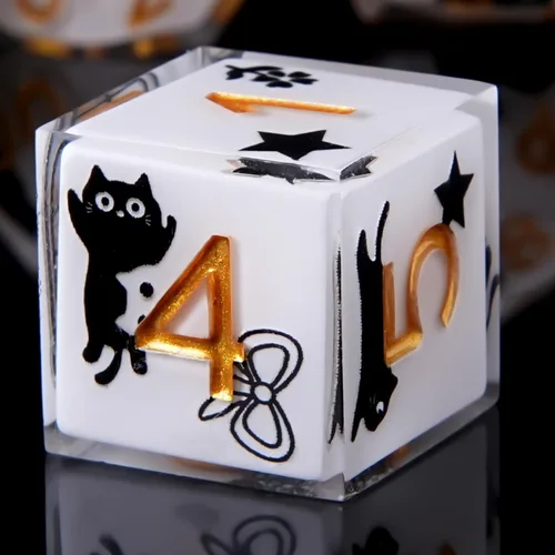 Miniatura 13 de Juego de dados DND de borde afilado de 8 piezas (extra D20) para Calabozos y Dragones – 2 D20 D4 D6 D8 D10 D12 D10% – Dados de resina poliédrica