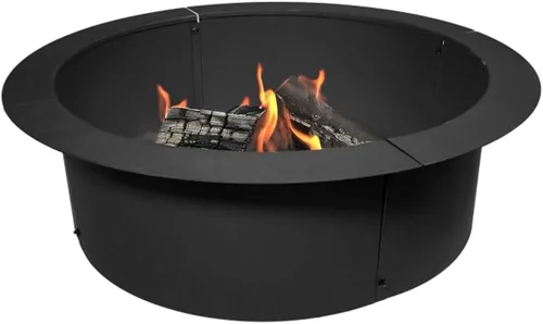 Ash & Ember - Revestimiento de acero para hoguera de 33" de diámetro exterior x 27" interior - Revestimiento de 4 paneles de acero de 1.5mm de