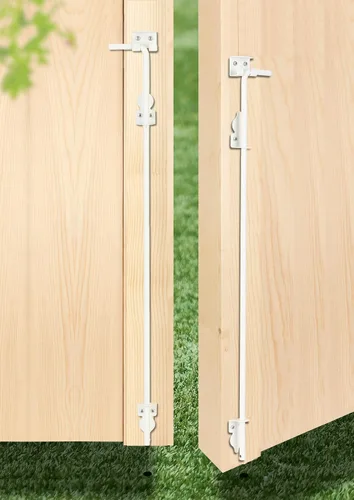 Miniatura 11 de Perno de caña de alta resistencia de 12 pulgadas, para barra de caída, cercas de metal de PVC, puertas dobles, acero sólido blanco, 1 paquete