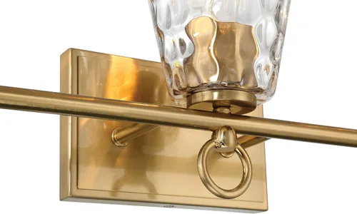 Miniatura 9 de Imogen - Lámpara de tocador de 3 luces de cristal de agua martillada y metal dorado cepillado