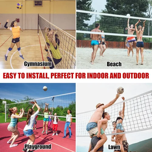 Miniatura 2 de Red de voleibol profesional para exteriores, redes de voleibol de hierba para patio trasero, playa portátil para niños, red de bádminton