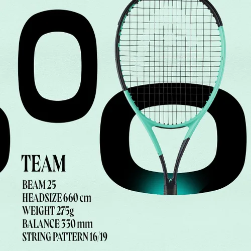 Miniatura 3 de Head Boom Team - Raqueta de tenis encordada con Velocity MLT 0.56 oz, color negro a 55 libras de tensión Strung Mid Tension with Velocity 16G
