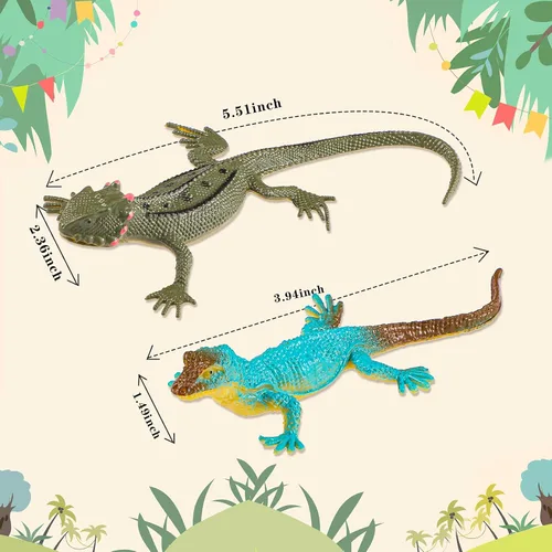 Miniatura 2 de Sumind 18 piezas de juguetes de lagarto de plástico colorido modelo falso lagarto artificial de reptil para adolescentes y adultos, figura