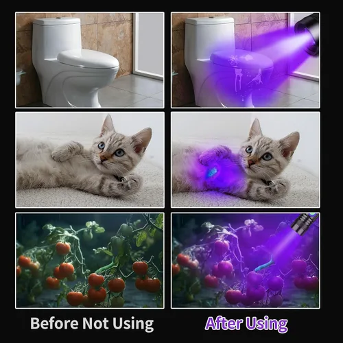 Miniatura 3 de Linterna de luz negra UV, mini lámpara de madera portátil USB - C recargable luz negra 395nm potente LED de mano linterna ultravioleta focalizable