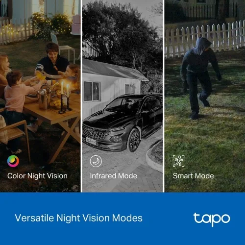 Miniatura 8 de Tapo - Cámara de seguridad 2K 3MP para interiores/exteriores - Detección gratuita de personas/movimiento/llanto, visión nocturna en color, Blanco