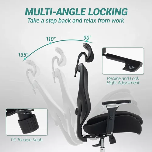 Miniatura 6 de Silla de Oficina Grande y Alta de 750 LBS, Silla Ejecutiva de Servicio Pesado con Brazos 4D, Silla Ergonómica de Escritorio para Computadora