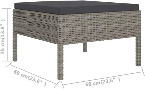 Miniatura 6 de Ensemble de Salon de Jardin 8 Places Gris Modulable en Rotin Synthétique PE Résistant aux Intempéries Pour Terrasse Patio Balcon avec Cousins
