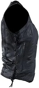 Miniatura 6 de Dream - Chaleco de cuero para mujer, 7 bolsillos, bolsillos laterales, bolsillo para pistola en el interior, regular, Regular