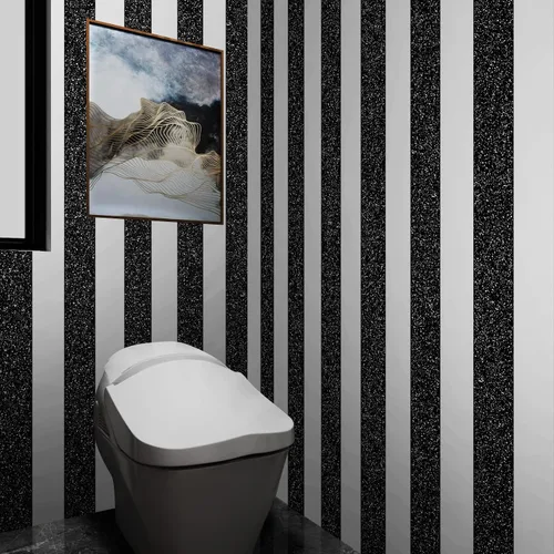 Miniatura 6 de Stickyart Rollo de Papel Pintado de Purpurina Negra Autoadhesivo y Extraíble para Despegar y Pegar para Gabinetes y Paredes de Acento de Dormitorio