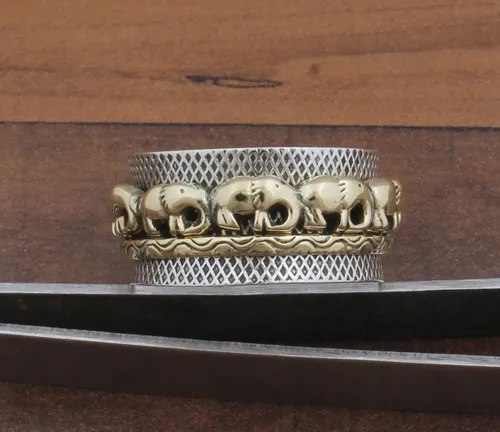Miniatura 5 de Elephant Spinner Ring, 925 Silver Spinner Ring, Elephant Wide Ring, Handmade Ring Women, Elephant Fidget Spinner, Elephant Meditation, Thumb Spinner