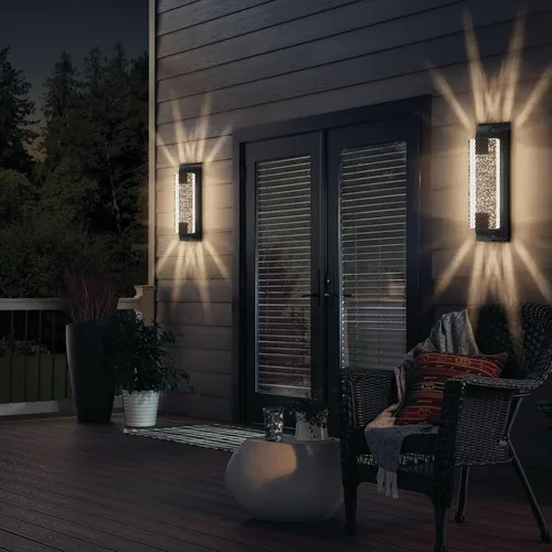 Miniatura 7 de camuucci Luz para exteriores del anochecer al amanecer, luces LED de porche de 15.7 pulgadas para exteriores, impermeable, moderno, soporte de pared