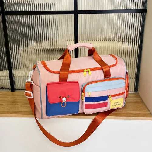 Miniatura 428 de Pequeña bolsa de gimnasio para mujer, bolsa de viaje con compartimento para zapatos