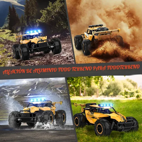 Miniatura 6 de BLUEJAY Auto a control remoto para niños, autos a control remoto, 1:12 Monster RC Truck Off Road con faros LED y batería recargable, regalos