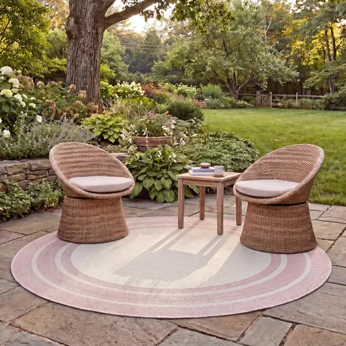 Miniatura 37 de SAFAVIEH Alfombra lavable al aire libre Courtyard Collection – 4' x 5'7", beige oscuro y beige, no desprende pelusa y fácil de limpiar, ideal
