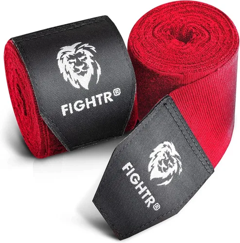 FIGHTR® Vendas de boxeo de 160 pulgadas semielásticas con lazo para el pulgar para boxeo, artes marciales, artes marciales y marciales Rojo