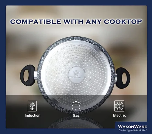 Miniatura 5 de WaxonWare - Caserola horno holandés de 5.25 cuartos de galón de cerámica antiadherente, olla para sopa indeformable, no tóxica, sin