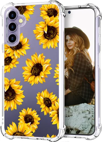 Miniatura 36 de Hungo Funda compatible con Samsung Galaxy S25 Plus/S24 Plus, diseño transparente, diseño femenino de piel femenina S24+ S25+ de astronauta