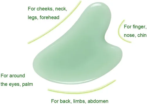 Miniatura 6 de Taube Gua Sha Herramientas faciales Natural Premium Jade Stone Guasha herramienta para masaje corporal facial Tabla de raspar Punto de gatillo
