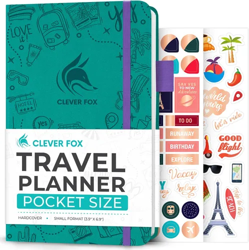 Miniatura 7 de Clever Fox Bolsillo para diario de viaje, organizador de itinerarios de vacaciones y viajes por carretera, diario de memoria de viaje, cuaderno